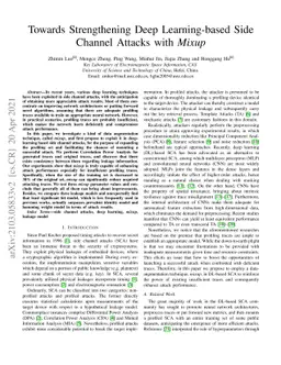 Towards Strengthening Deep Learning-based Side Channel Attacks with
  Mixup
