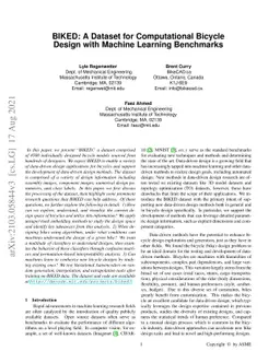 BIKED: A Dataset for Computational Bicycle Design with Machine Learning
  Benchmarks
