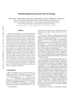 Manifold Regularized Dynamic Network Pruning