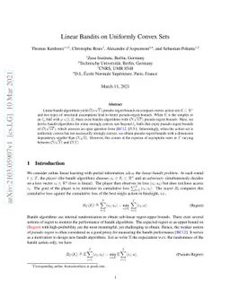 Linear Bandits on Uniformly Convex Sets