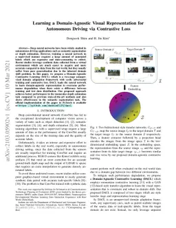 Learning a Domain-Agnostic Visual Representation for Autonomous Driving
  via Contrastive Loss