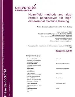 Mean-field methods and algorithmic perspectives for high-dimensional
  machine learning