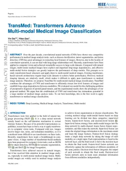 TransMed: Transformers Advance Multi-modal Medical Image Classification