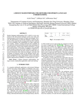 A Result based Portable Framework for Spoken Language Understanding