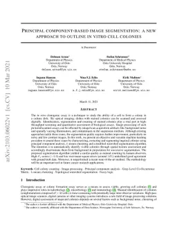Principal component-based image segmentation: a new approach to outline
  in vitro cell colonies