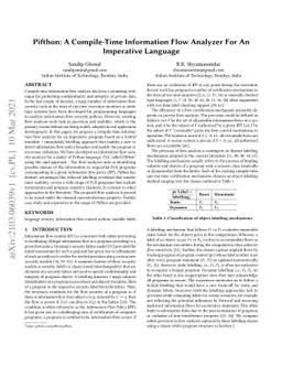 Pifthon: A Compile-Time Information Flow Analyzer For An Imperative
  Language
