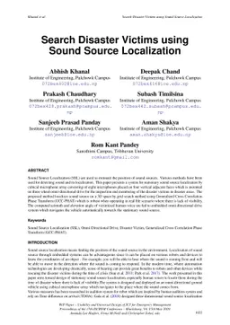 Search Disaster Victims using Sound Source Localization