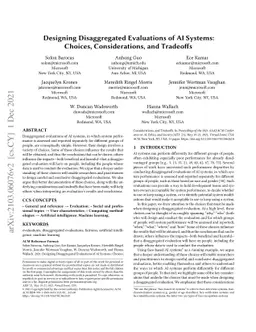Designing Disaggregated Evaluations of AI Systems: Choices,
  Considerations, and Tradeoffs