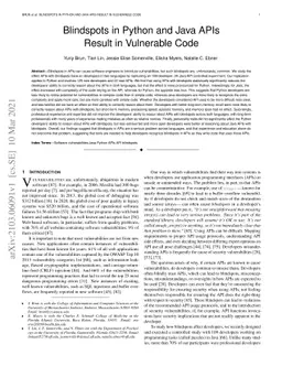 Blindspots in Python and Java APIs Result in Vulnerable Code