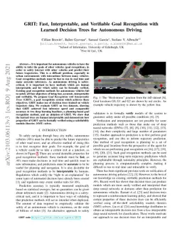 GRIT: Fast, Interpretable, and Verifiable Goal Recognition with Learned
  Decision Trees for Autonomous Driving