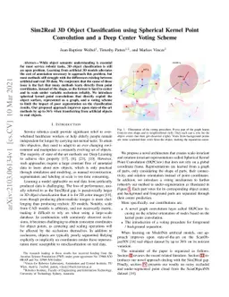Sim2Real 3D Object Classification using Spherical Kernel Point
  Convolution and a Deep Center Voting Scheme