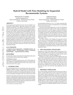 Hybrid Model with Time Modeling for Sequential Recommender Systems