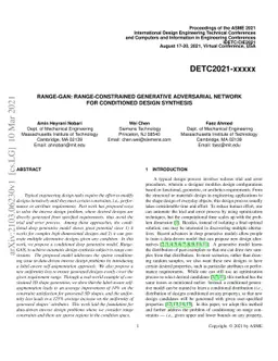 Range-GAN: Range-Constrained Generative Adversarial Network for
  Conditioned Design Synthesis