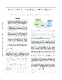 Interpretable Machine Learning: Moving From Mythos to Diagnostics