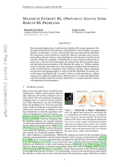 Maximum Entropy RL (Provably) Solves Some Robust RL Problems