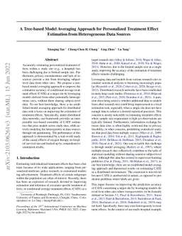 A Tree-based Model Averaging Approach for Personalized Treatment Effect
  Estimation from Heterogeneous Data Sources