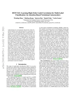 HOT-VAE: Learning High-Order Label Correlation for Multi-Label
  Classification via Attention-Based Variational Autoencoders
