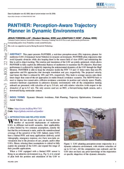 PANTHER: Perception-Aware Trajectory Planner in Dynamic Environments
