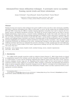 Automated liver tissues delineation techniques: A systematic survey on
  machine learning current trends and future orientations