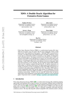 XDO: A Double Oracle Algorithm for Extensive-Form Games