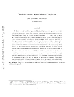 Covariate-assisted Sparse Tensor Completion