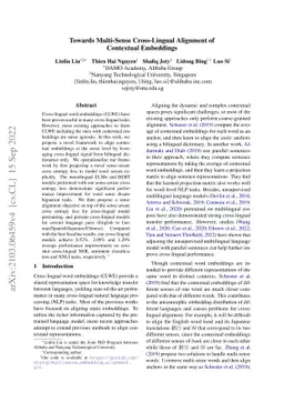 Towards Multi-Sense Cross-Lingual Alignment of Contextual Embeddings