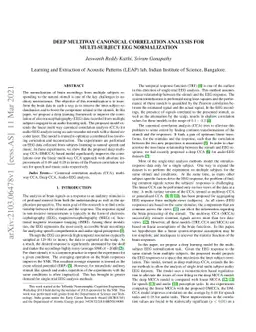 Deep Multiway Canonical Correlation Analysis for Multi-Subject EEG
  Normalization