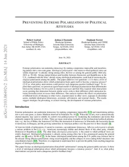 Preventing Extreme Polarization of Political Attitudes