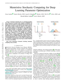 Memristive Stochastic Computing for Deep Learning Parameter Optimization