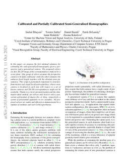 Calibrated and Partially Calibrated Semi-Generalized Homographies