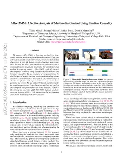 Affect2MM: Affective Analysis of Multimedia Content Using Emotion
  Causality
