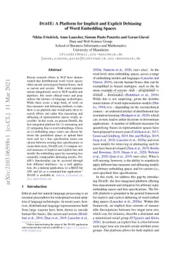 DebIE: A Platform for Implicit and Explicit Debiasing of Word Embedding
  Spaces