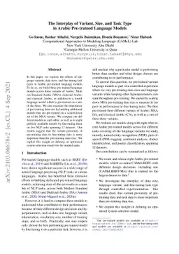 The Interplay of Variant, Size, and Task Type in Arabic Pre-trained
  Language Models