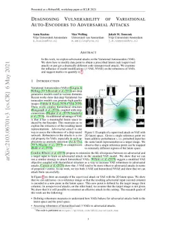 Diagnosing Vulnerability of Variational Auto-Encoders to Adversarial
  Attacks