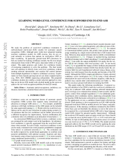 Learning Word-Level Confidence For Subword End-to-End ASR
