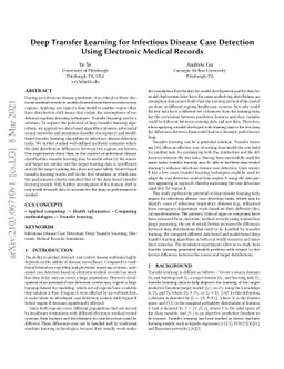 Deep Transfer Learning for Infectious Disease Case Detection Using
  Electronic Medical Records