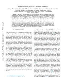 Variational inference with a quantum computer