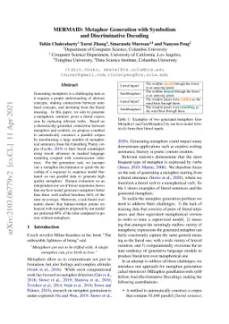 MERMAID: Metaphor Generation with Symbolism and Discriminative Decoding