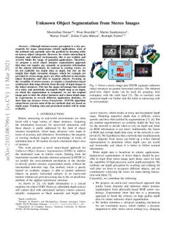 Unknown Object Segmentation from Stereo Images