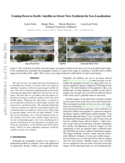 Coming Down to Earth: Satellite-to-Street View Synthesis for
  Geo-Localization