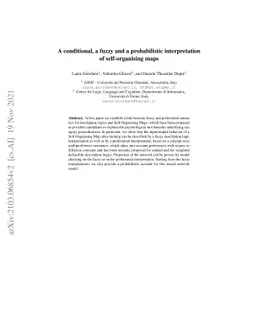 A conditional, a fuzzy and a probabilistic interpretation of
  self-organising maps