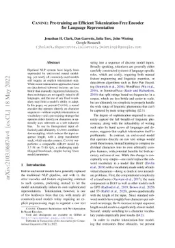 CANINE: Pre-training an Efficient Tokenization-Free Encoder for Language
  Representation