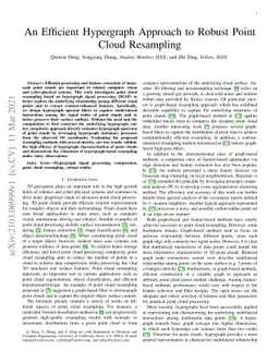 An Efficient Hypergraph Approach to Robust Point Cloud Resampling