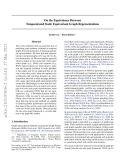 On the Equivalence Between Temporal and Static Graph Representations for
  Observational Predictions