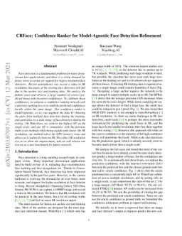 CRFace: Confidence Ranker for Model-Agnostic Face Detection Refinement