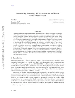 Interleaving Learning, with Application to Neural Architecture Search