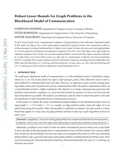 Robust Lower Bounds for Graph Problems in the Blackboard Model of
  Communication