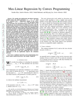 Max-Linear Regression by Convex Programming