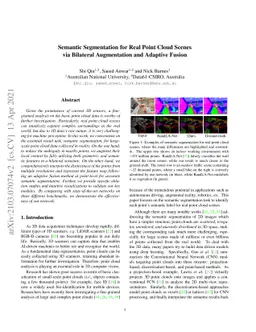 Semantic Segmentation for Real Point Cloud Scenes via Bilateral
  Augmentation and Adaptive Fusion