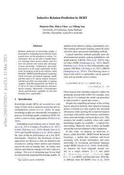 Inductive Relation Prediction by BERT